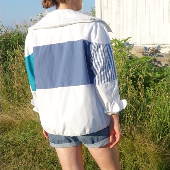 80s white multi print patchwork jacket - Picture 4 of 6